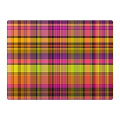 Pink Yellow Madras Plaid Double Sided Flano Blanket (Mini) 