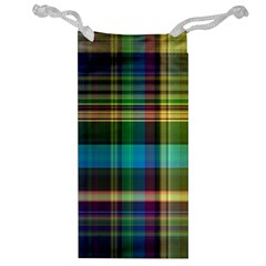 Colorful Madras Plaid Jewelry Bag by SpinnyChairDesigns