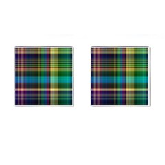 Colorful Madras Plaid Cufflinks (square) by SpinnyChairDesigns