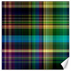 Colorful Madras Plaid Canvas 20  X 20  by SpinnyChairDesigns