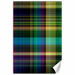 Colorful Madras Plaid Canvas 24  X 36  by SpinnyChairDesigns