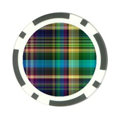 Colorful Madras Plaid Poker Chip Card Guard by SpinnyChairDesigns