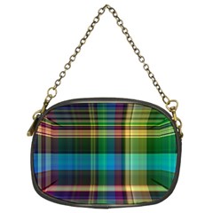 Colorful Madras Plaid Chain Purse (two Sides) by SpinnyChairDesigns