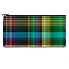 Colorful Madras Plaid Pencil Case by SpinnyChairDesigns