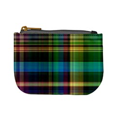 Colorful Madras Plaid Mini Coin Purse by SpinnyChairDesigns