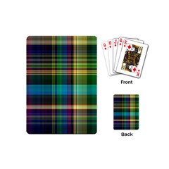 Colorful Madras Plaid Playing Cards Single Design (mini) by SpinnyChairDesigns