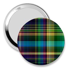 Colorful Madras Plaid 3  Handbag Mirrors by SpinnyChairDesigns