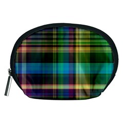 Colorful Madras Plaid Accessory Pouch (medium) by SpinnyChairDesigns