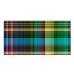 Colorful Madras Plaid Satin Shawl by SpinnyChairDesigns