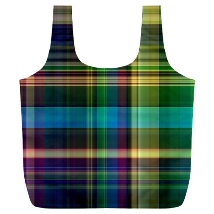 Colorful Madras Plaid Full Print Recycle Bag (XXL)