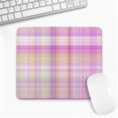 Pink Madras Plaid Large Mousepads by SpinnyChairDesigns