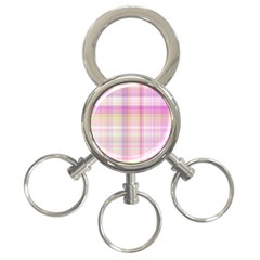 Pink Madras Plaid 3-ring Key Chain by SpinnyChairDesigns