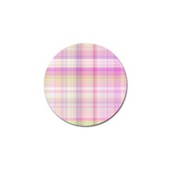 Pink Madras Plaid Golf Ball Marker by SpinnyChairDesigns