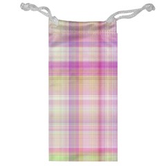 Pink Madras Plaid Jewelry Bag by SpinnyChairDesigns