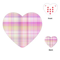 Pink Madras Plaid Playing Cards Single Design (heart) by SpinnyChairDesigns