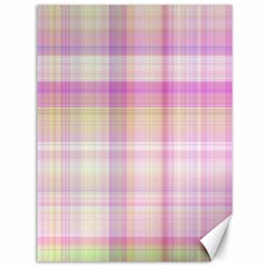 Pink Madras Plaid Canvas 36  X 48  by SpinnyChairDesigns