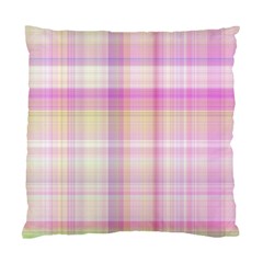 Pink Madras Plaid Standard Cushion Case (two Sides) by SpinnyChairDesigns