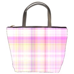 Pink Madras Plaid Bucket Bag by SpinnyChairDesigns