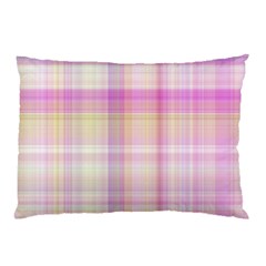 Pink Madras Plaid Pillow Case by SpinnyChairDesigns