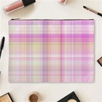 Pink Madras Plaid Cosmetic Bag (XL) Front