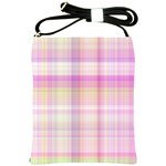 Pink Madras Plaid Shoulder Sling Bag Front