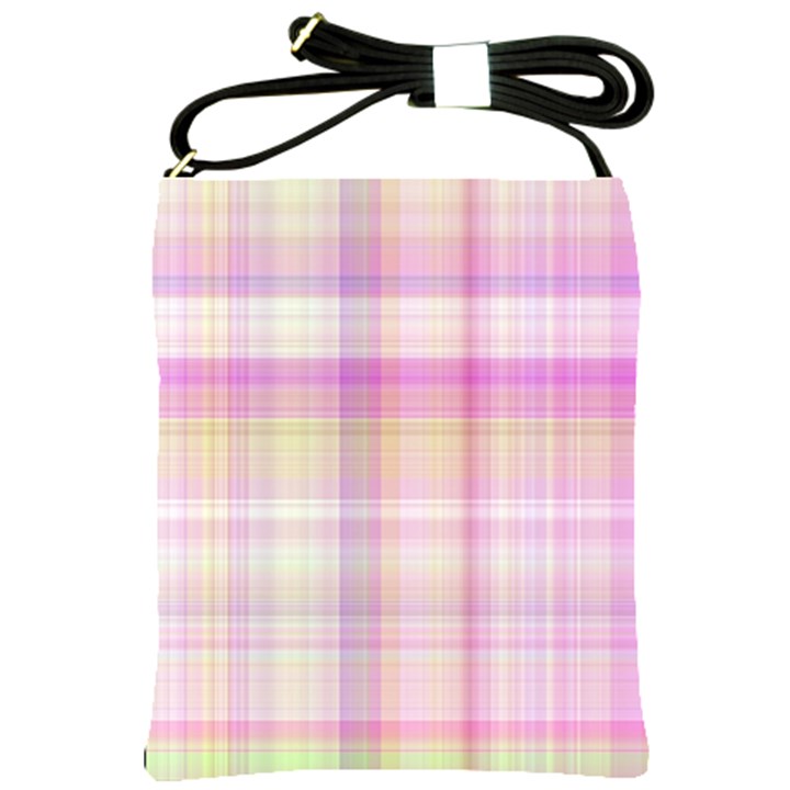 Pink Madras Plaid Shoulder Sling Bag