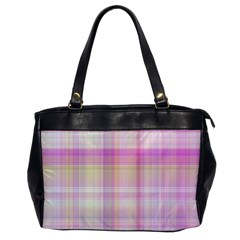 Pink Madras Plaid Oversize Office Handbag by SpinnyChairDesigns