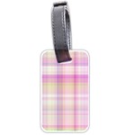 Pink Madras Plaid Luggage Tag (two sides) Front