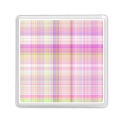 Pink Madras Plaid Memory Card Reader (square) by SpinnyChairDesigns