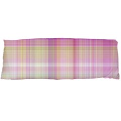 Pink Madras Plaid Body Pillow Case (dakimakura) by SpinnyChairDesigns