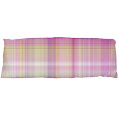 Pink Madras Plaid Body Pillow Case Dakimakura (two Sides) by SpinnyChairDesigns