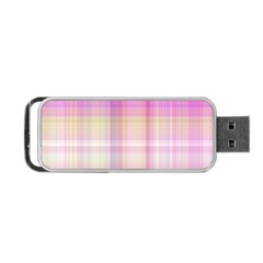 Pink Madras Plaid Portable Usb Flash (one Side) by SpinnyChairDesigns