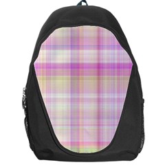 Pink Madras Plaid Backpack Bag by SpinnyChairDesigns