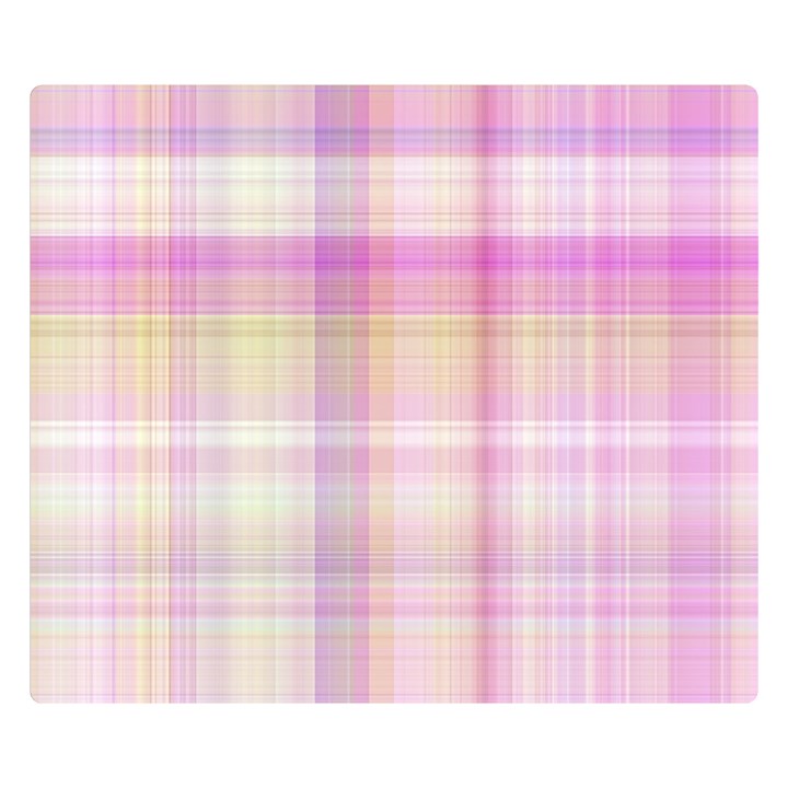 Pink Madras Plaid Double Sided Flano Blanket (Small) 