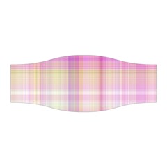 Pink Madras Plaid Stretchable Headband by SpinnyChairDesigns