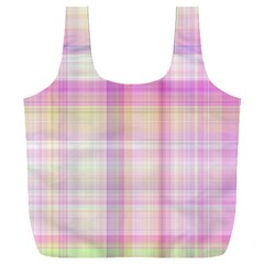 Pink Madras Plaid Full Print Recycle Bag (xxxl) by SpinnyChairDesigns