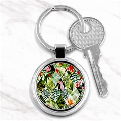 Flamingo Ropical Key Chain (round) by designsbymallika