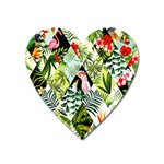 Flamingo Ropical Heart Magnet Front