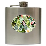 Flamingo Ropical Hip Flask (6 oz) Front