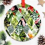 Flamingo Ropical Round Ornament (Two Sides) Front