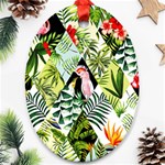 Flamingo Ropical Oval Ornament (Two Sides) Front