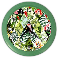 Flamingo Ropical Color Wall Clock by designsbymallika