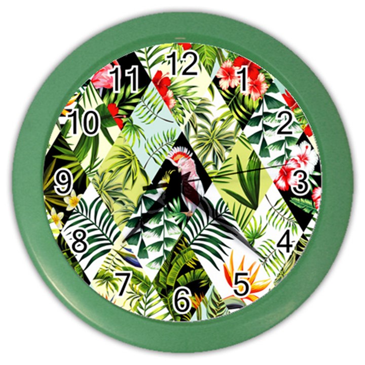 Flamingo Ropical Color Wall Clock