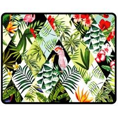 Flamingo Ropical Fleece Blanket (medium)  by designsbymallika