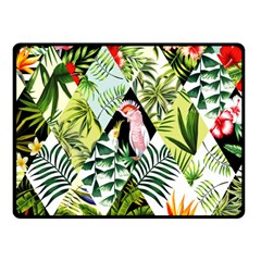 Flamingo Ropical Fleece Blanket (small) by designsbymallika