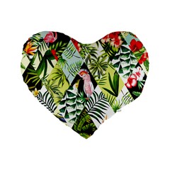 Flamingo Ropical Standard 16  Premium Heart Shape Cushions by designsbymallika