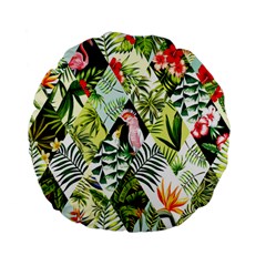 Flamingo Ropical Standard 15  Premium Flano Round Cushions by designsbymallika