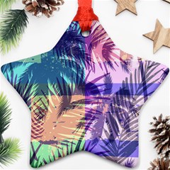 Purple Tropical Pattern Ornament (star) by designsbymallika