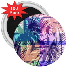 Purple Tropical Pattern 3  Magnets (100 Pack) by designsbymallika