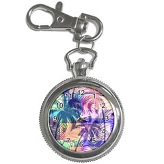 Purple Tropical Pattern Key Chain Watches by designsbymallika